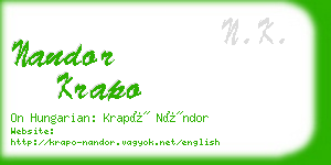 nandor krapo business card